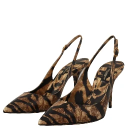 Brown Slingbacks Leather Tiger Shoes