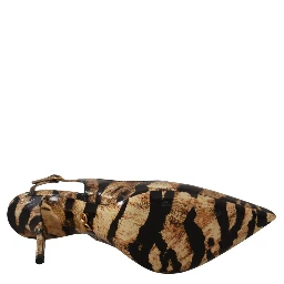 Brown Slingbacks Leather Tiger Shoes