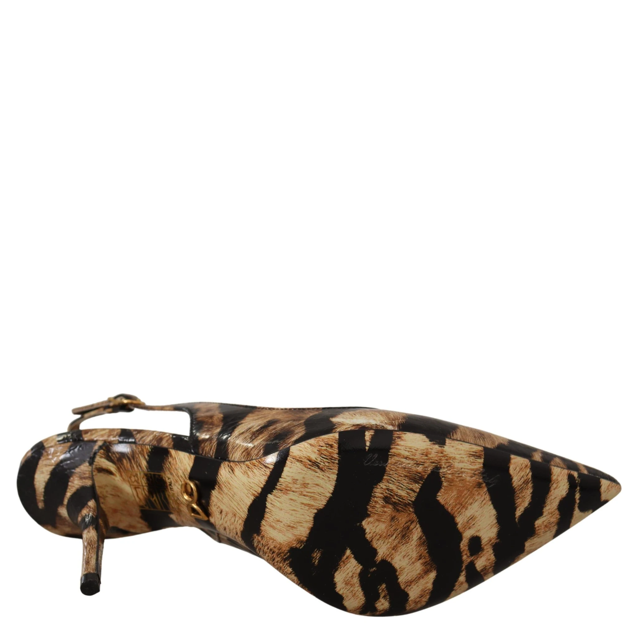 Brown Slingbacks Leather Tiger Shoes