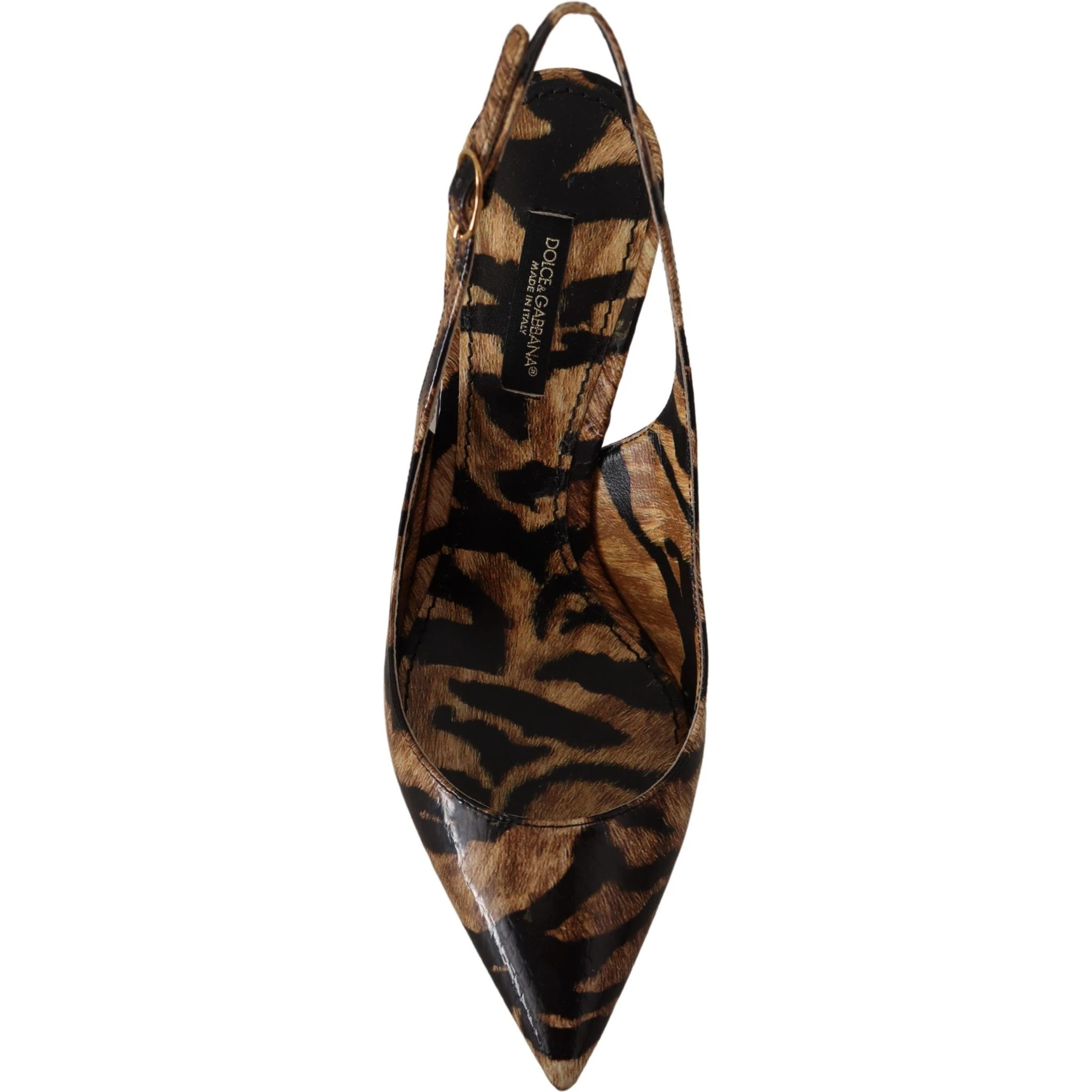 Brown Slingbacks Leather Tiger Shoes