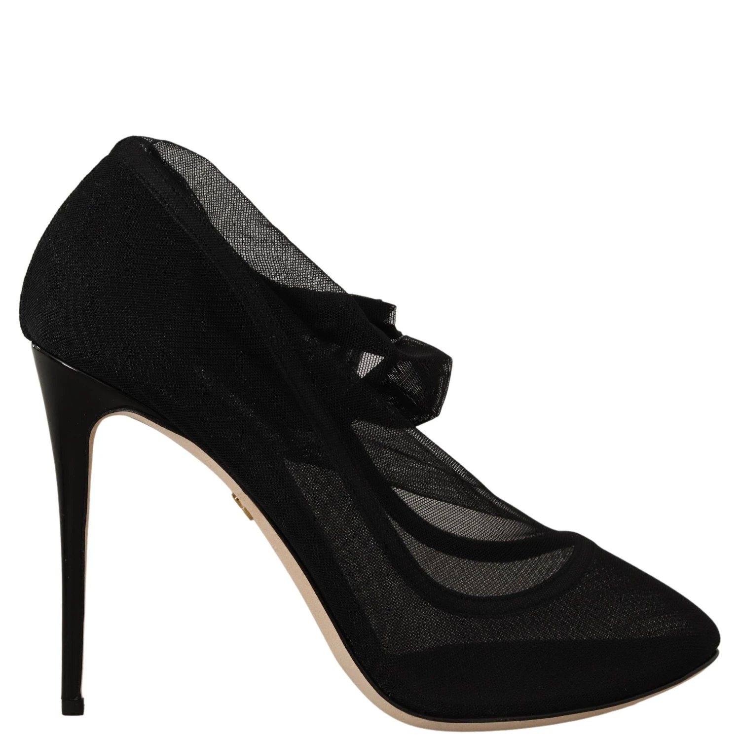 Black Stretch Tulle Stretch Boots Shoes