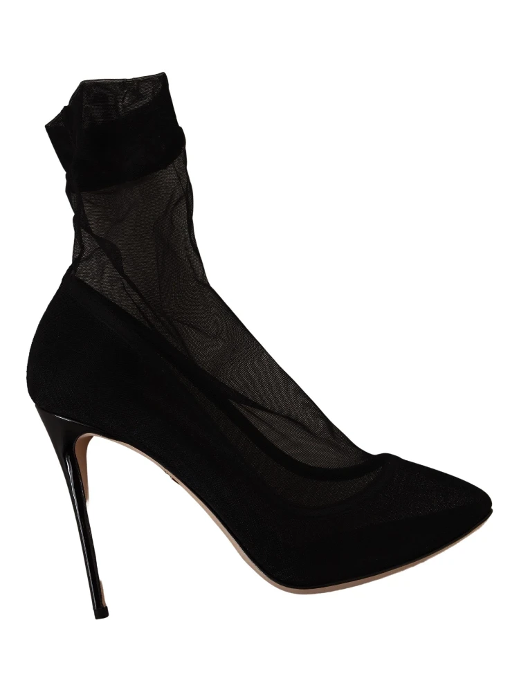Black Stretch Tulle Stretch Boots Shoes alternative
