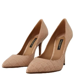 Beige Leather Bellucci Heels Pumps Shoes