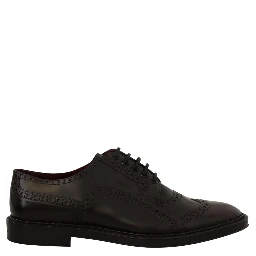 Purple Leather Oxford Wingtip Formal Shoes