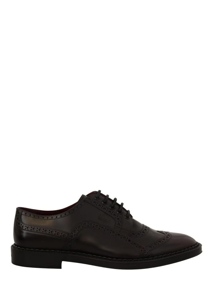 Purple Leather Oxford Wingtip Formal Shoes