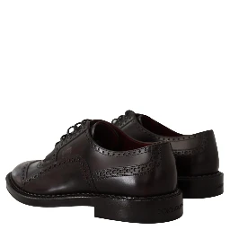 Purple Leather Oxford Wingtip Formal Shoes