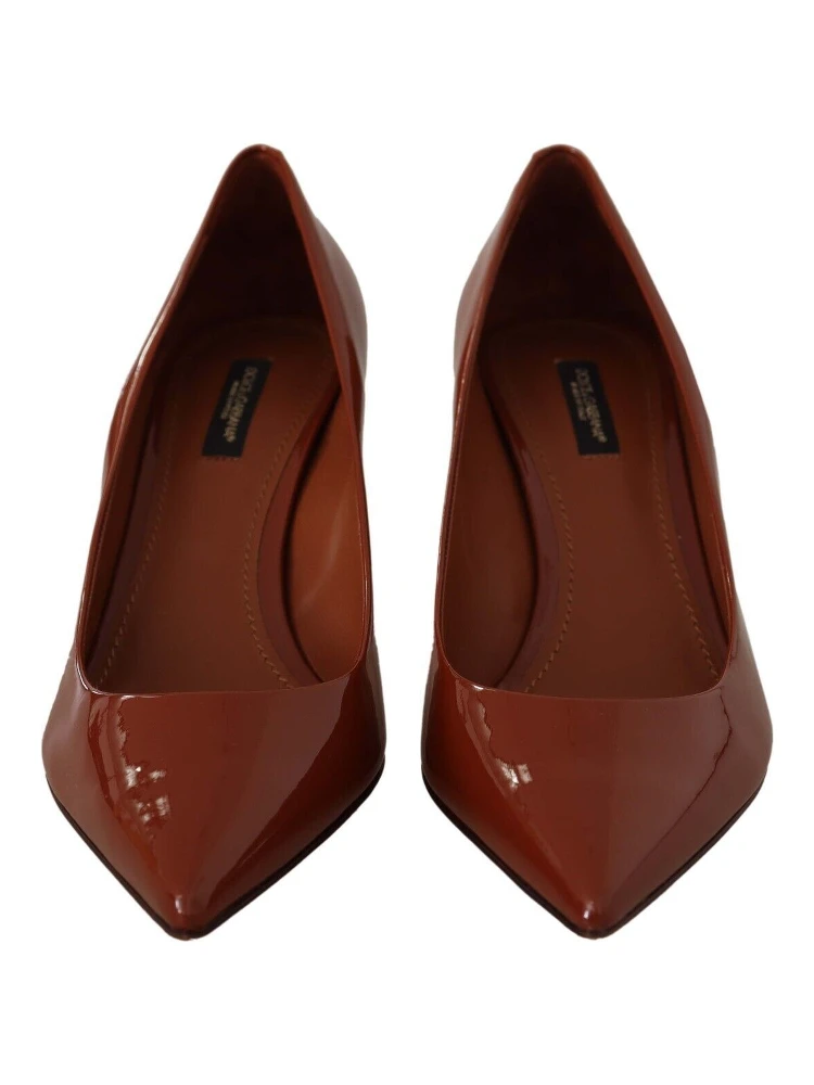 Brown Kitten Heels Pumps Patent Leather Shoes alternative