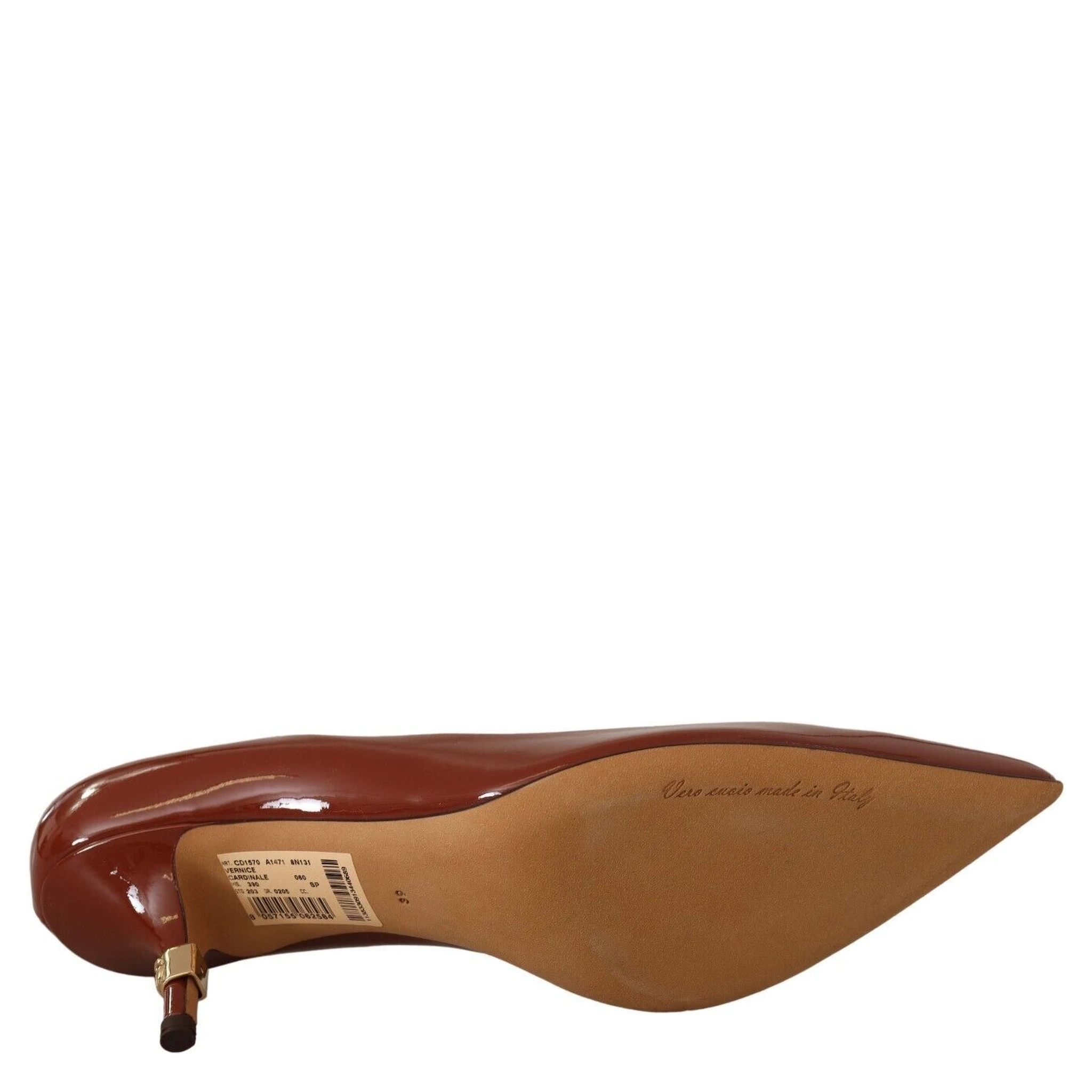 Brown Kitten Heels Pumps Patent Leather Shoes