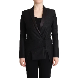 Black Long Sleeves Double Breasted Jacket