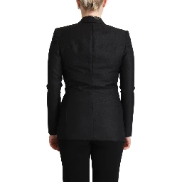 Black Long Sleeves Double Breasted Jacket