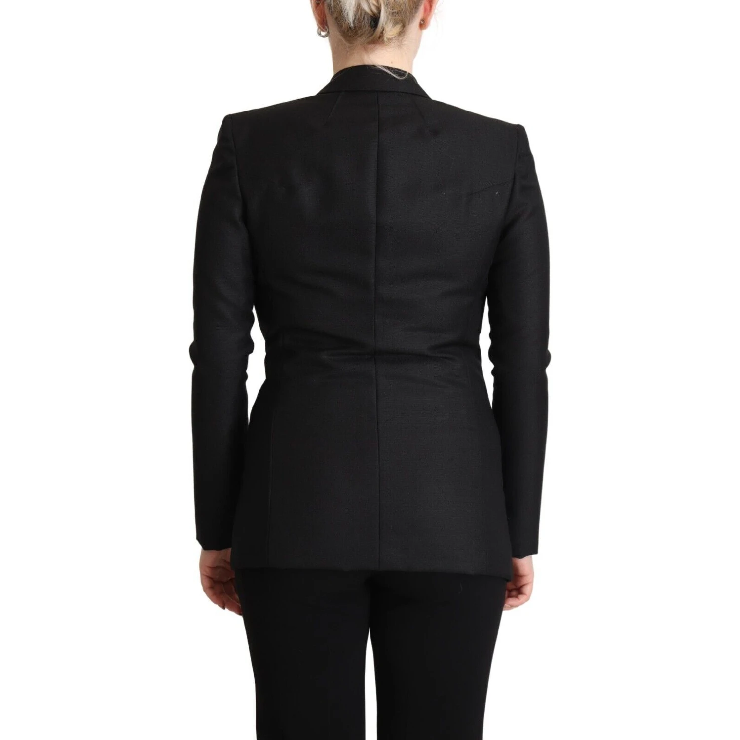 Black Long Sleeves Double Breasted Jacket