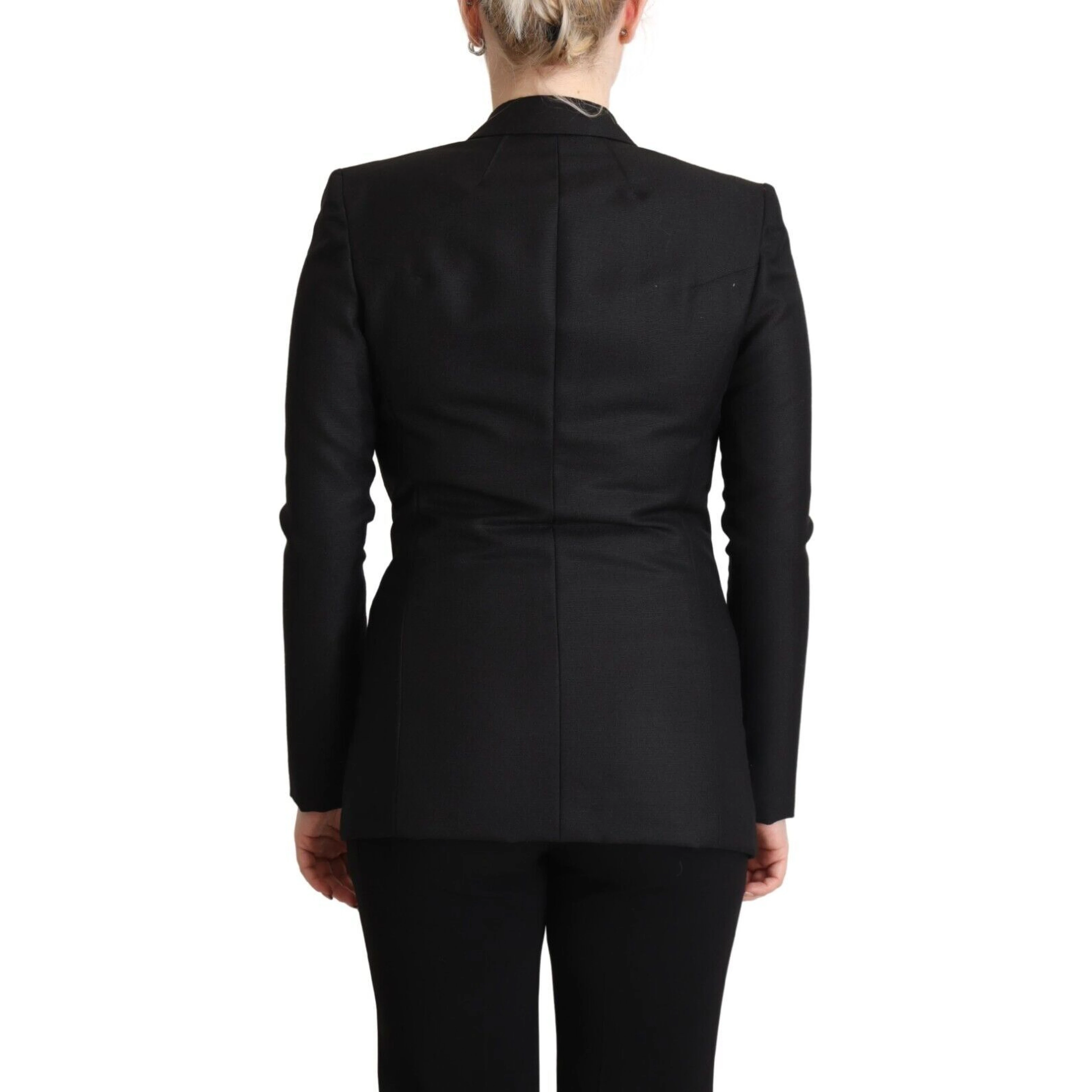 Black Long Sleeves Double Breasted Jacket