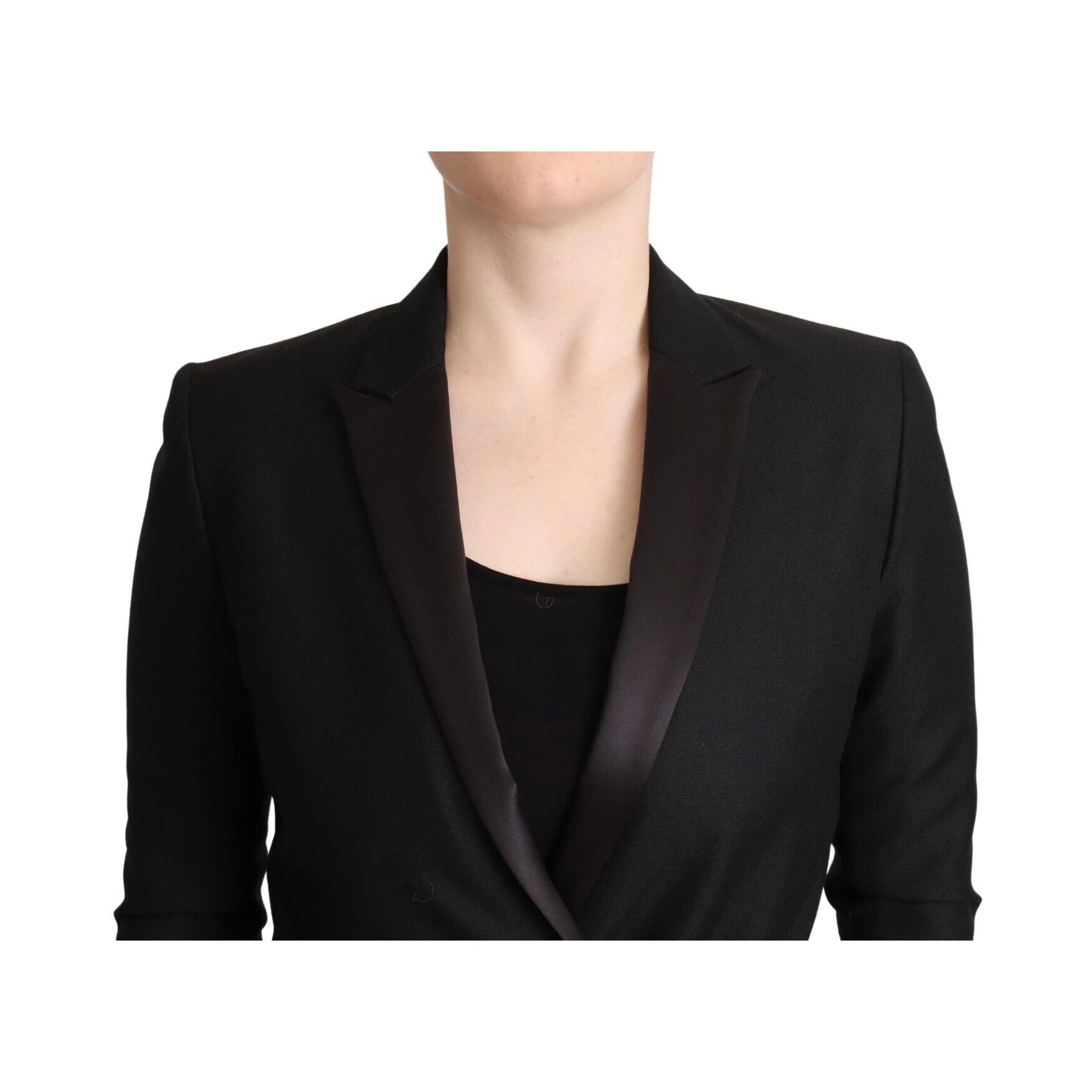 Black Long Sleeves Double Breasted Jacket