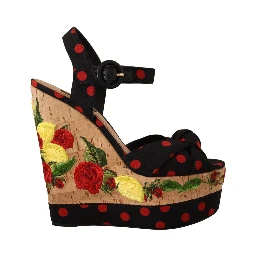 Multicolor Platform Wedges Sandals Charmeuse Shoes