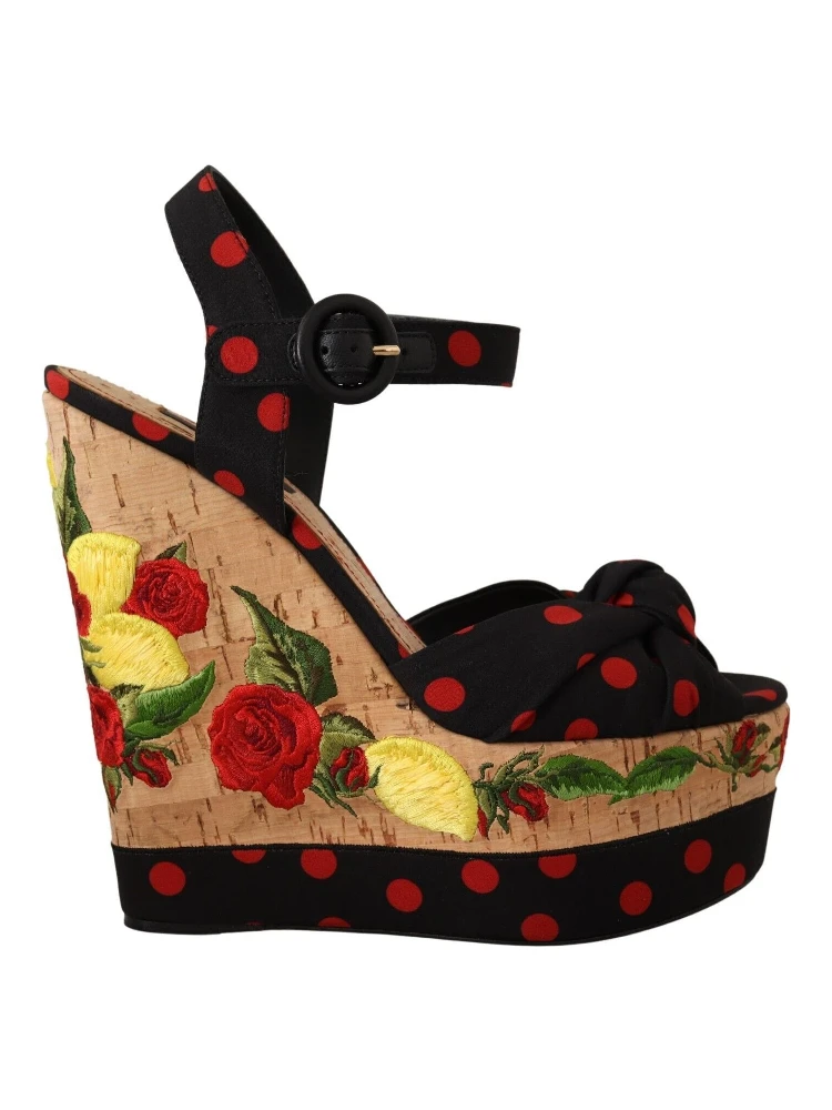Multicolor Platform Wedges Sandals Charmeuse Shoes