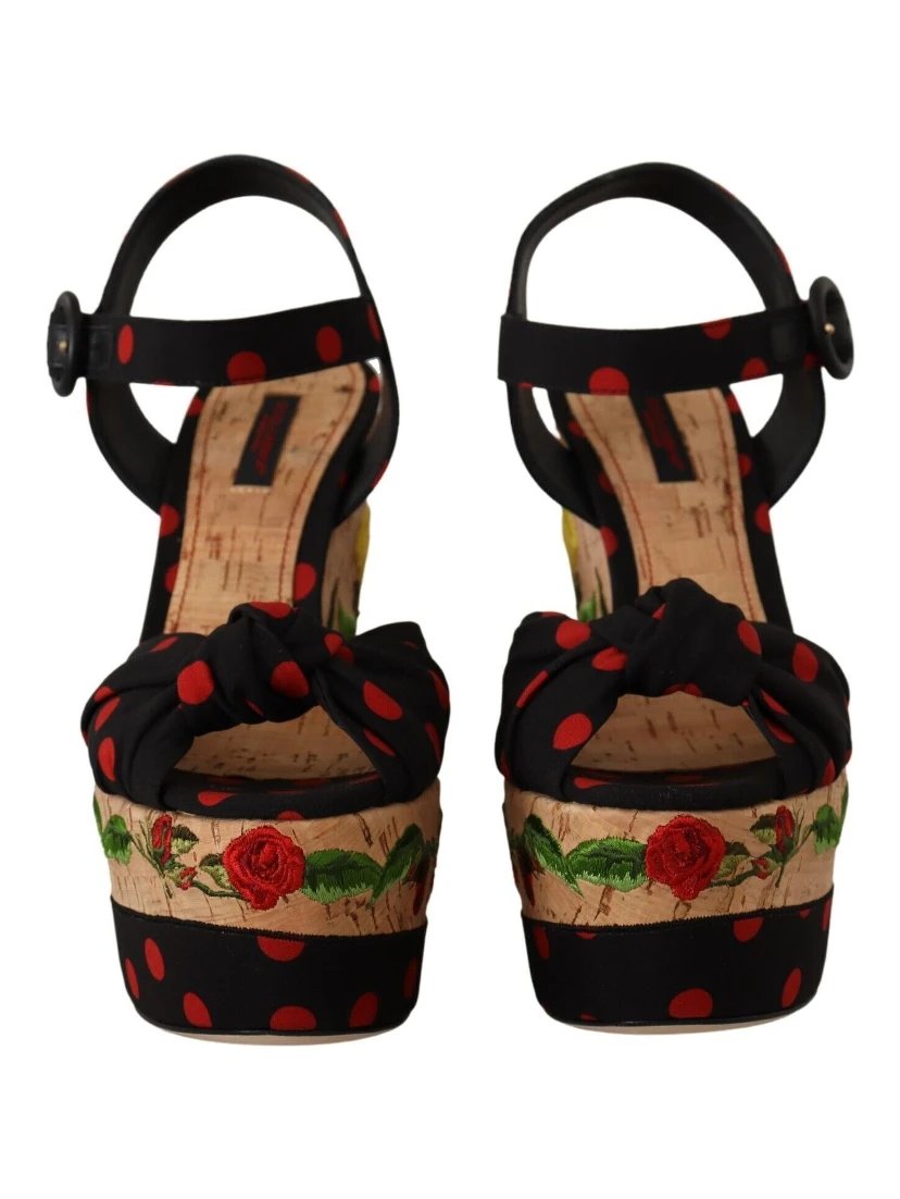 Multicolor Platform Wedges Sandals Charmeuse Shoes