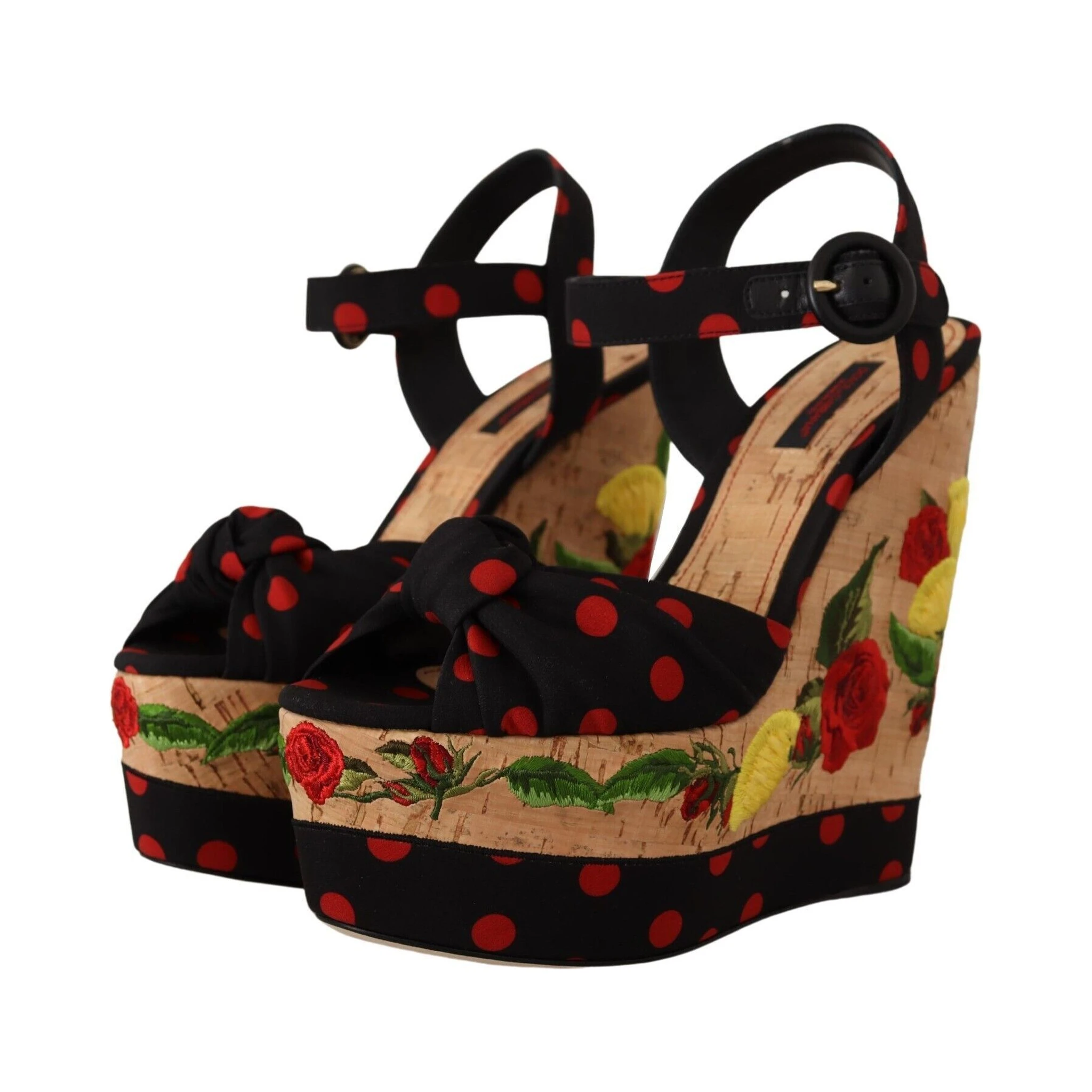 Multicolor Platform Wedges Sandals Charmeuse Shoes