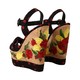 Multicolor Platform Wedges Sandals Charmeuse Shoes