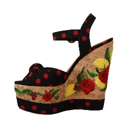 Multicolor Platform Wedges Sandals Charmeuse Shoes