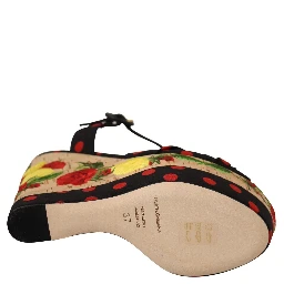 Multicolor Platform Wedges Sandals Charmeuse Shoes