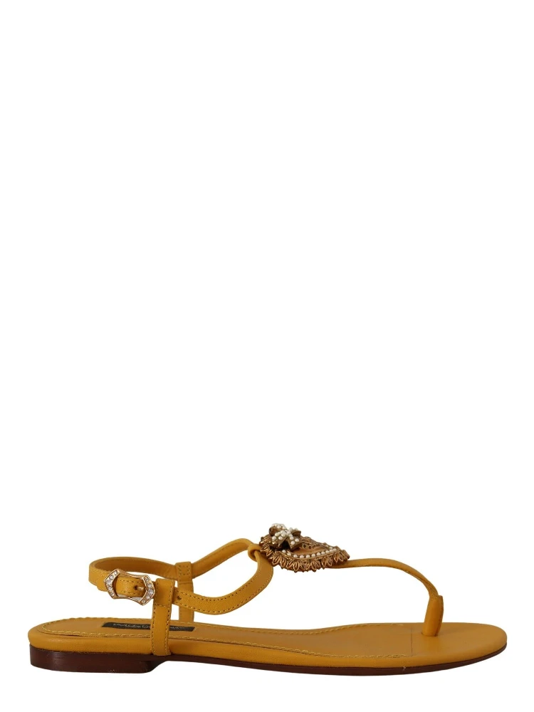 Mustard Leather Devotion Flats Sandals Shoes