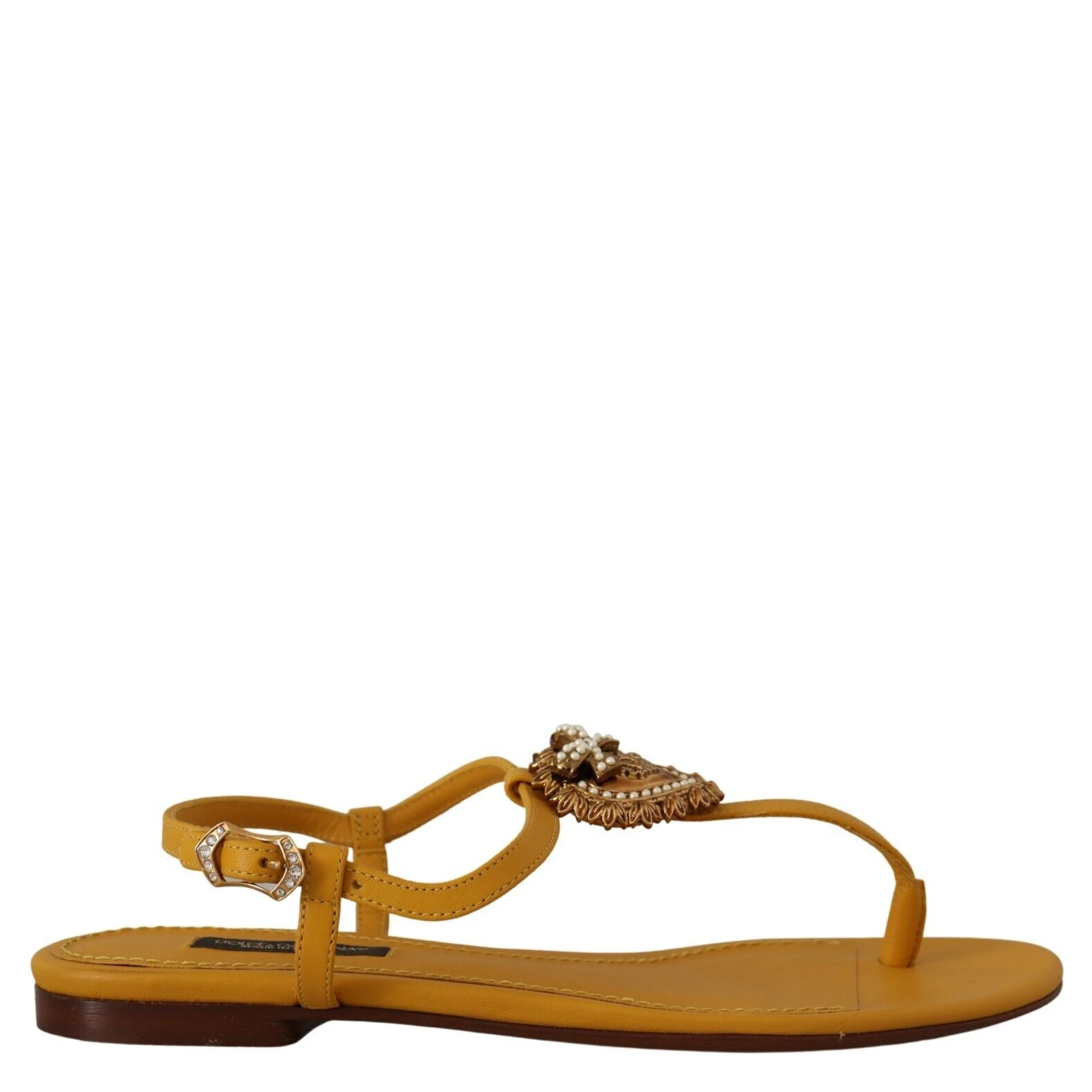 Mustard Leather Devotion Flats Sandals Shoes