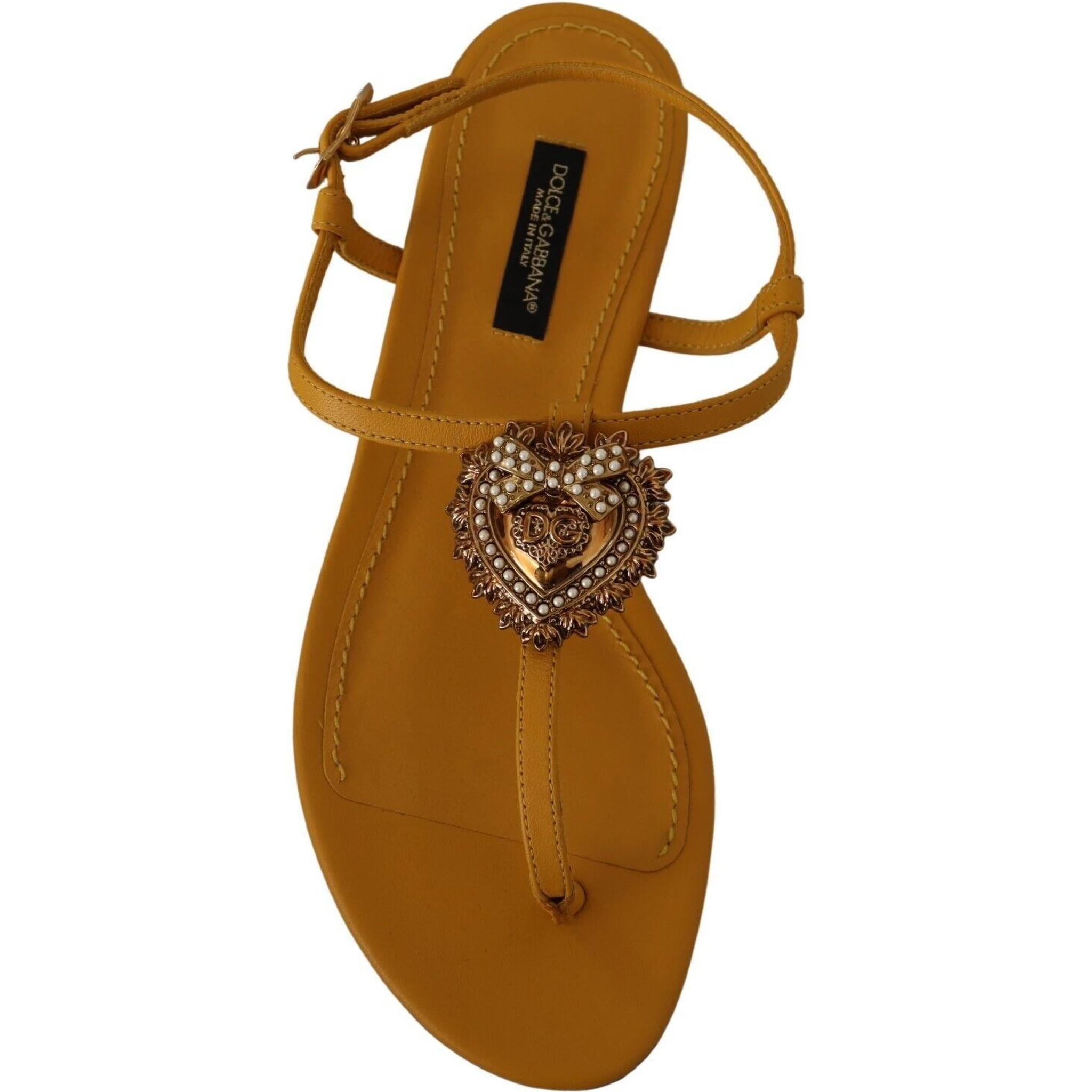 Mustard Leather Devotion Flats Sandals Shoes