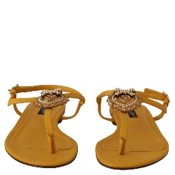 Mustard Leather Devotion Flats Sandals Shoes