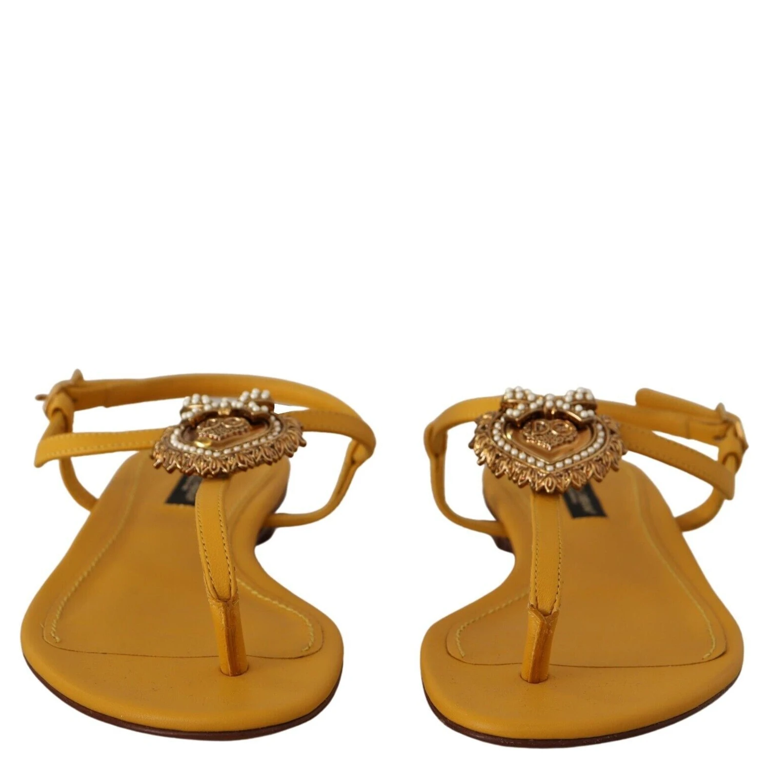Mustard Leather Devotion Flats Sandals Shoes