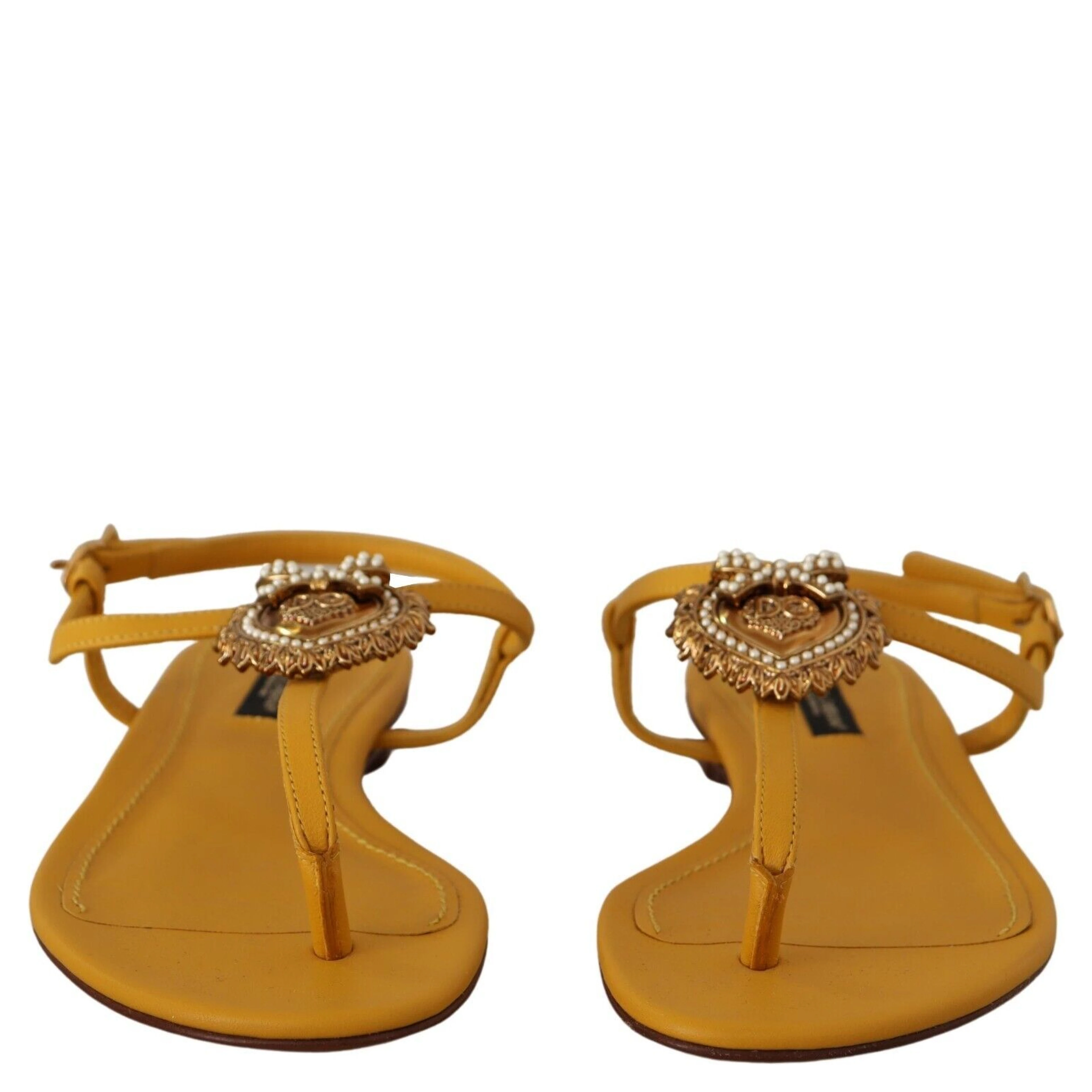 Mustard Leather Devotion Flats Sandals Shoes