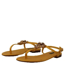 Mustard Leather Devotion Flats Sandals Shoes