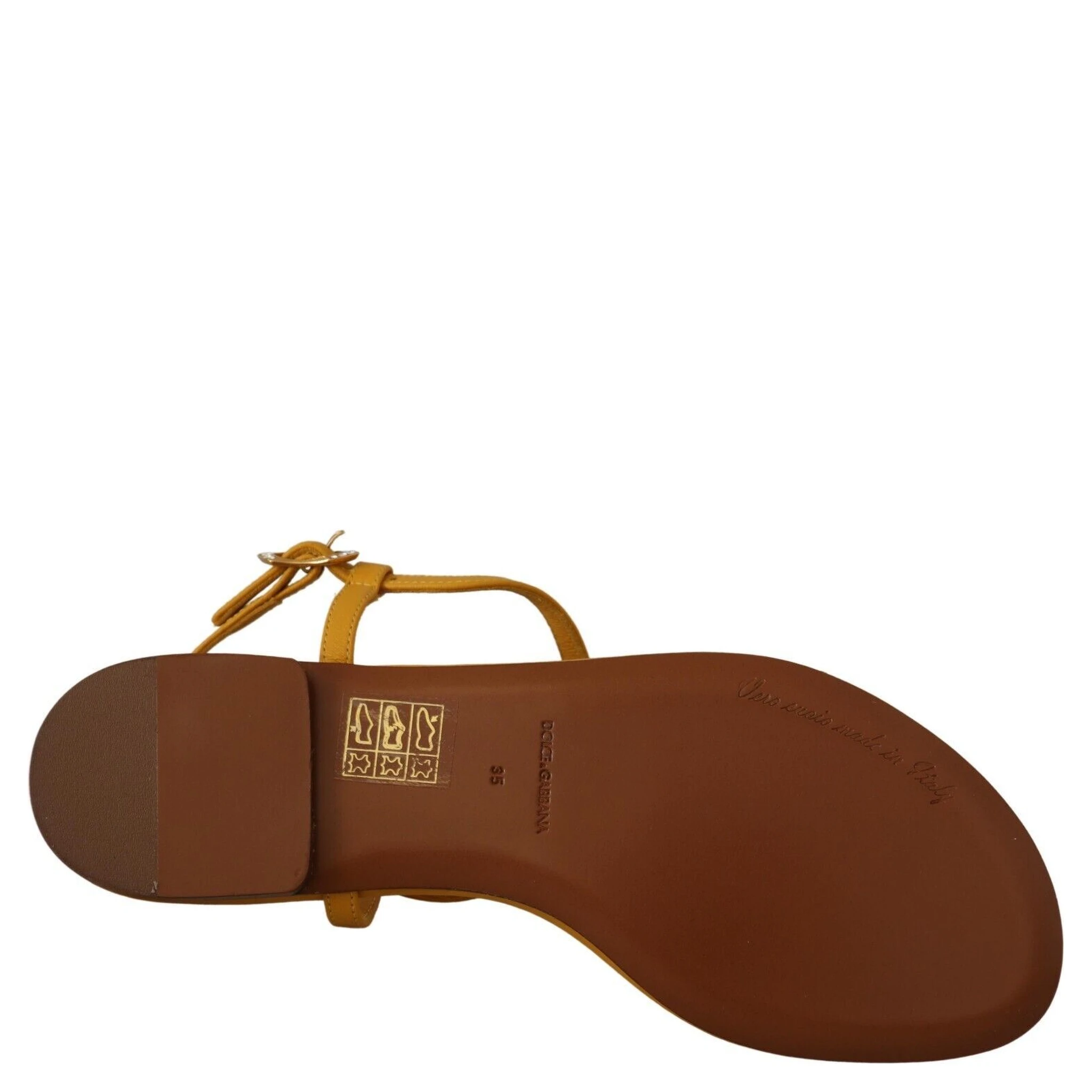 Mustard Leather Devotion Flats Sandals Shoes