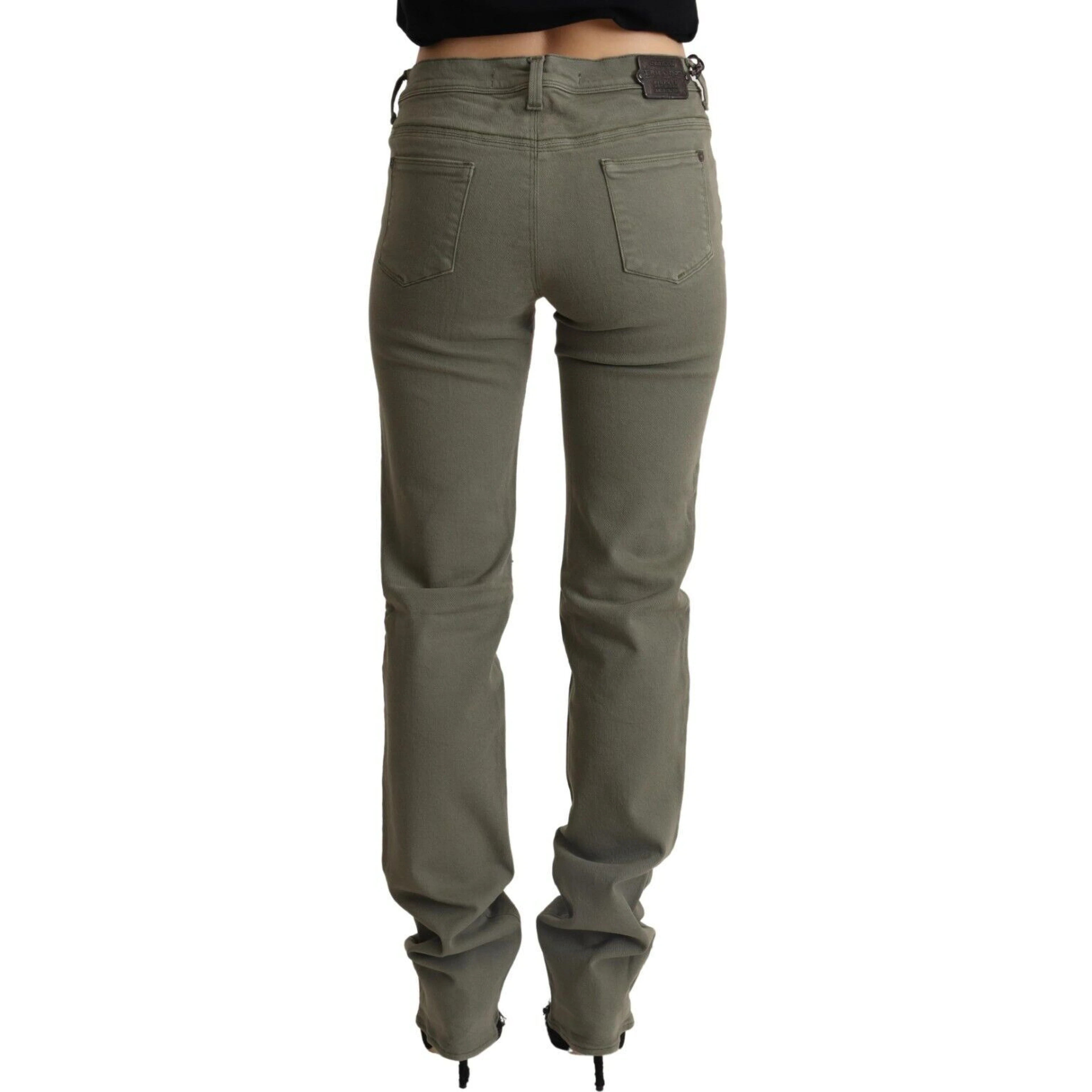 Gray Low Waist Cotton Skinny Denim Trouser Jeans