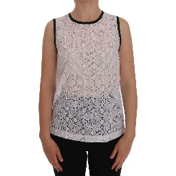 White Lace Floral Nylon Tank T-shirt