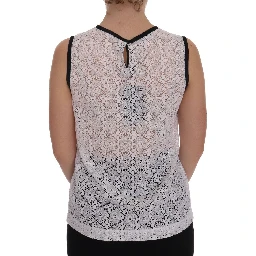 White Lace Floral Nylon Tank T-shirt