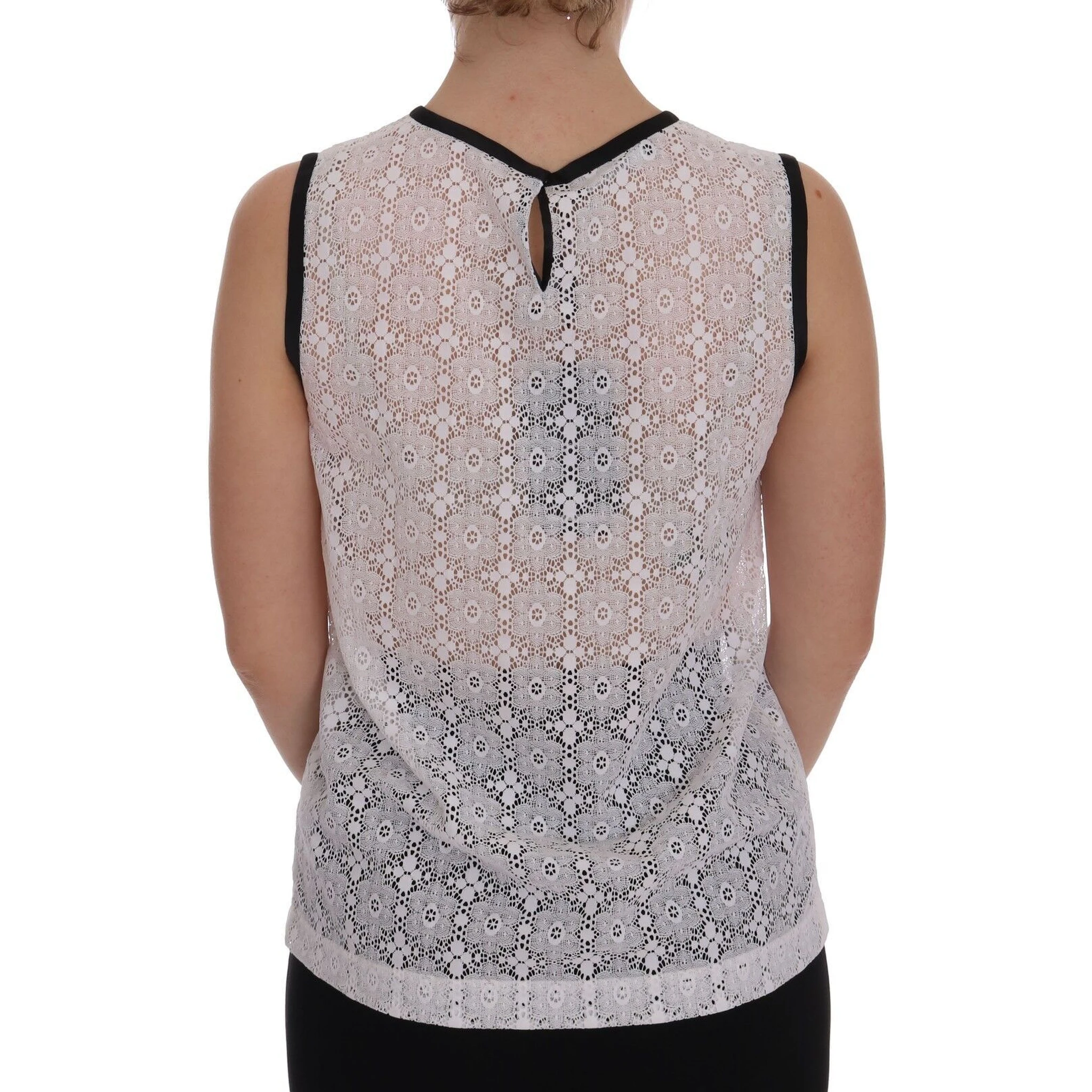 White Lace Floral Nylon Tank T-shirt