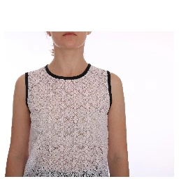 White Lace Floral Nylon Tank T-shirt