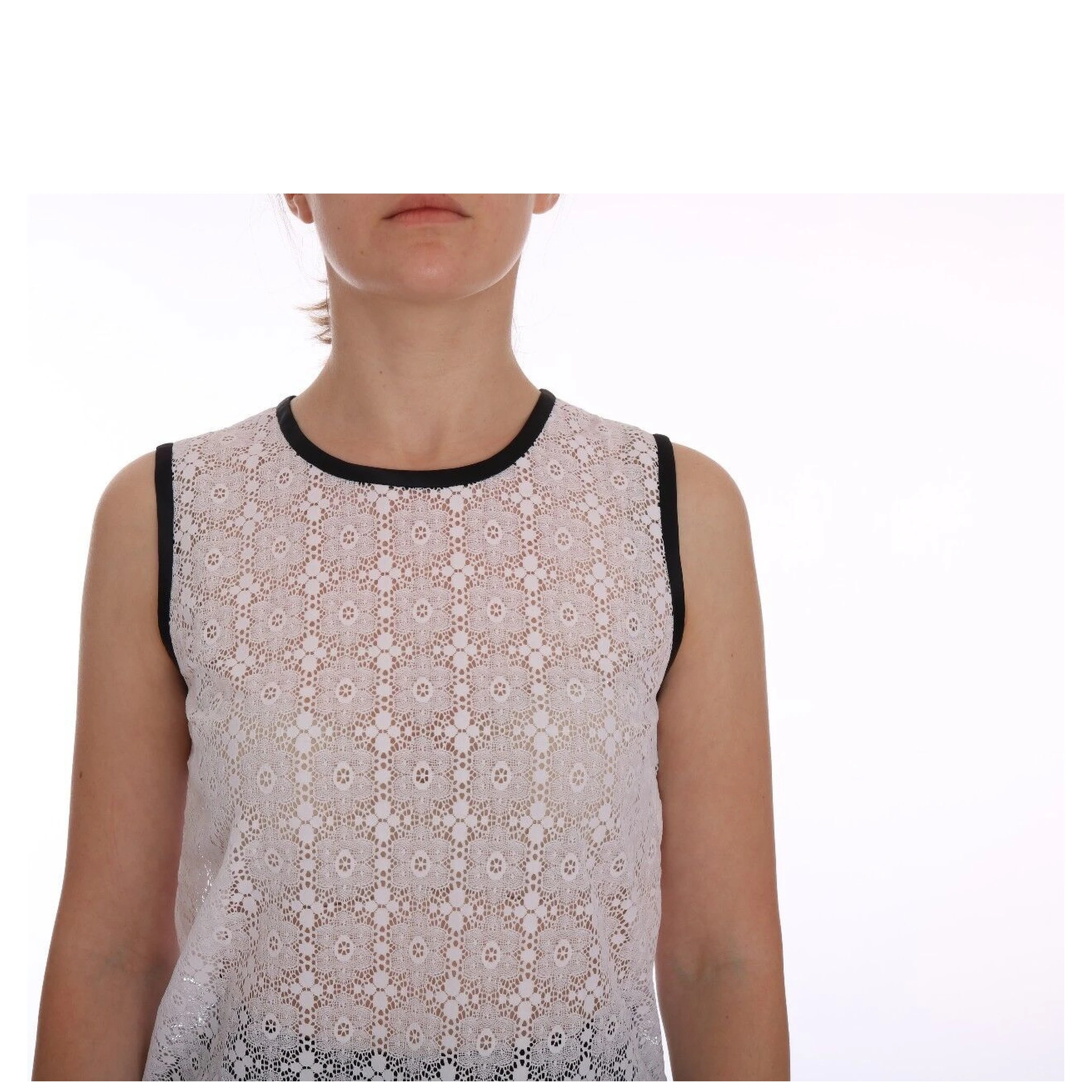 White Lace Floral Nylon Tank T-shirt