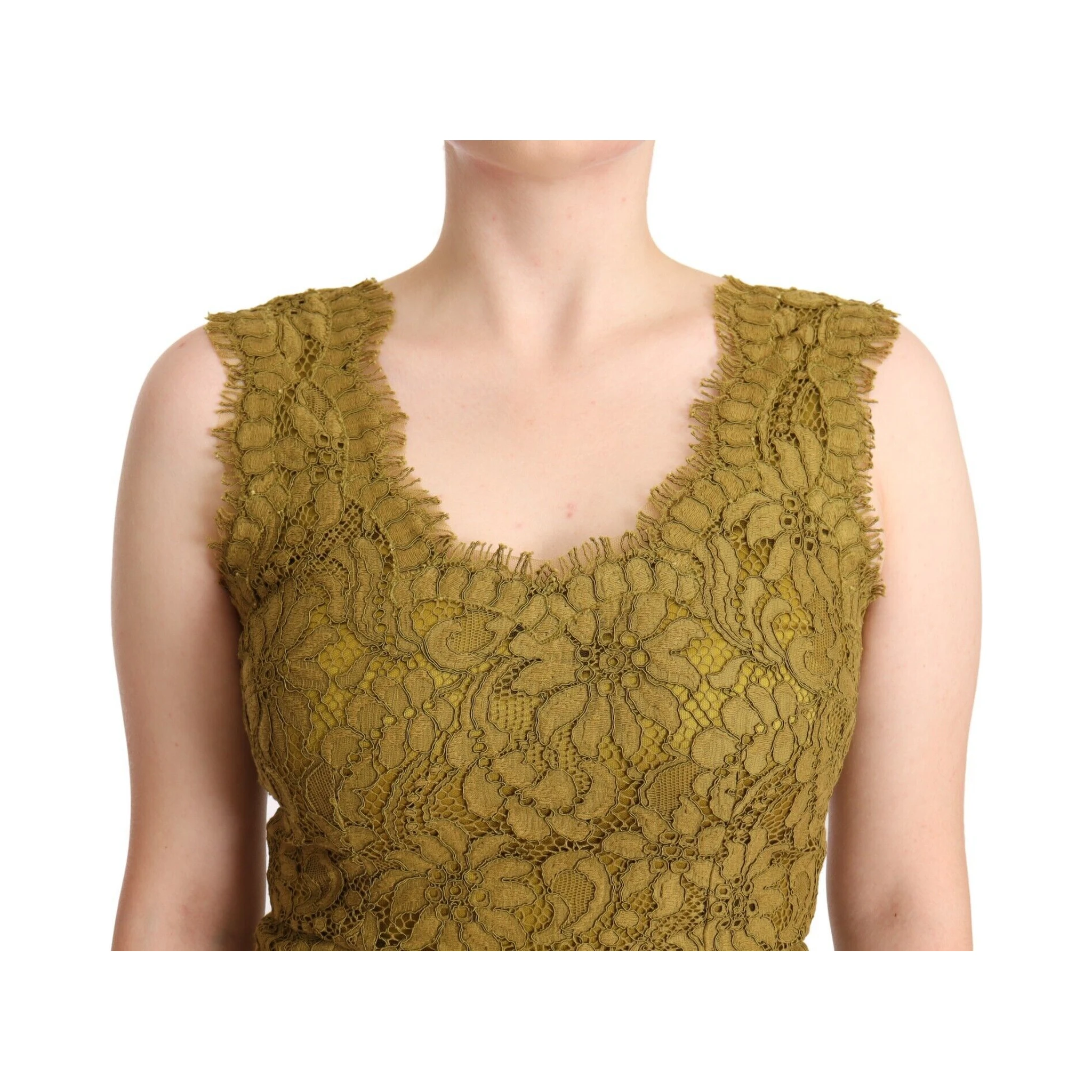 Brown Floral Lace Maxi Floor Length Dress