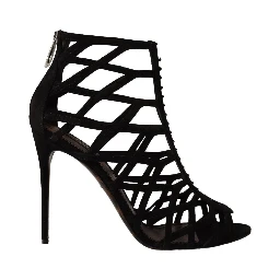 Black Suede Stiletto Heels Bette Sandals Shoes