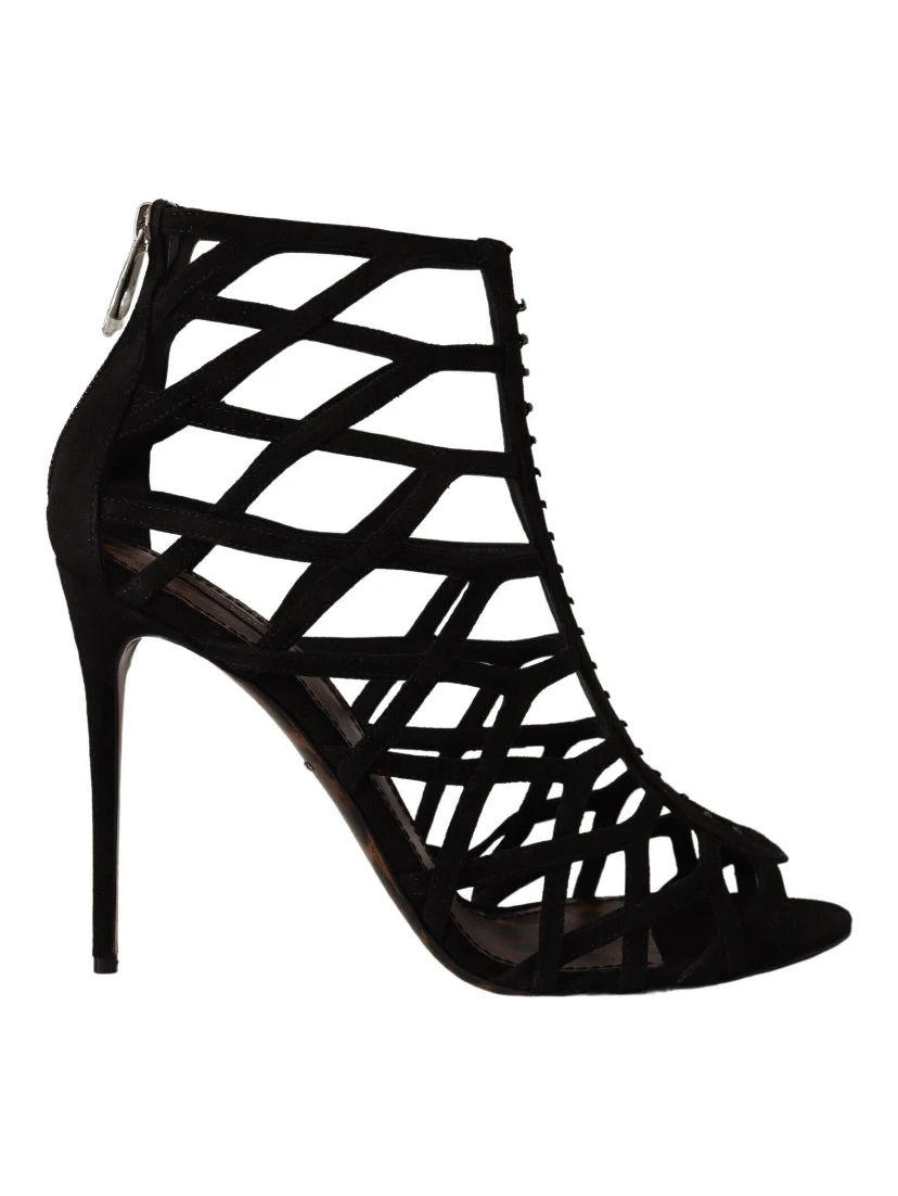 Black Suede Stiletto Heels Bette Sandals Shoes