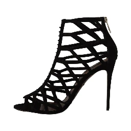 Black Suede Stiletto Heels Bette Sandals Shoes