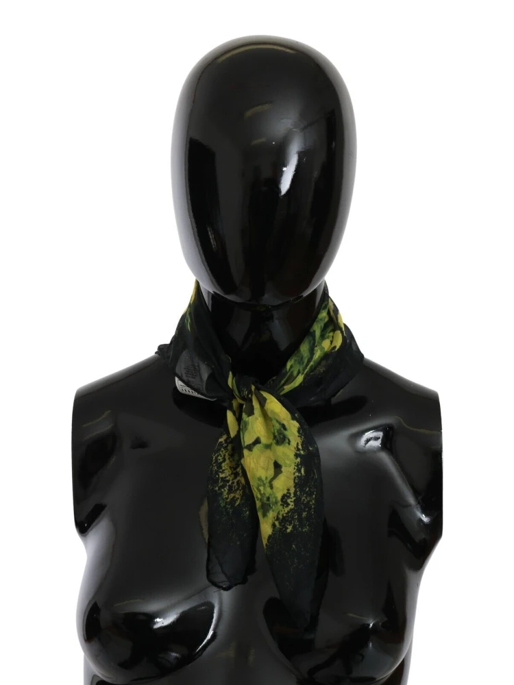 Black Yellow Floral Wrap Shawl Foulard Scarf alternative