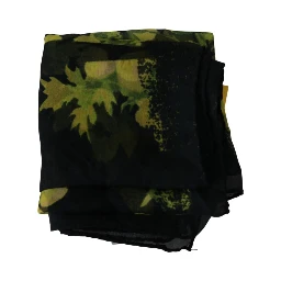 Black Yellow Floral Wrap Shawl Foulard Scarf