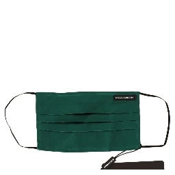 Green Silk Pleated Elastic Ear Strap Face Mask