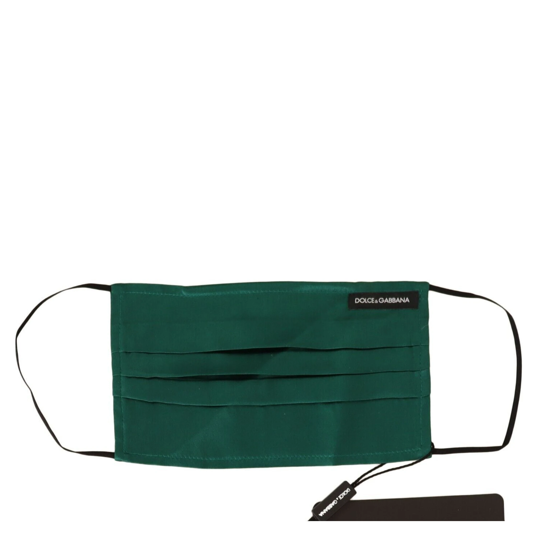 Green Silk Pleated Elastic Ear Strap Face Mask