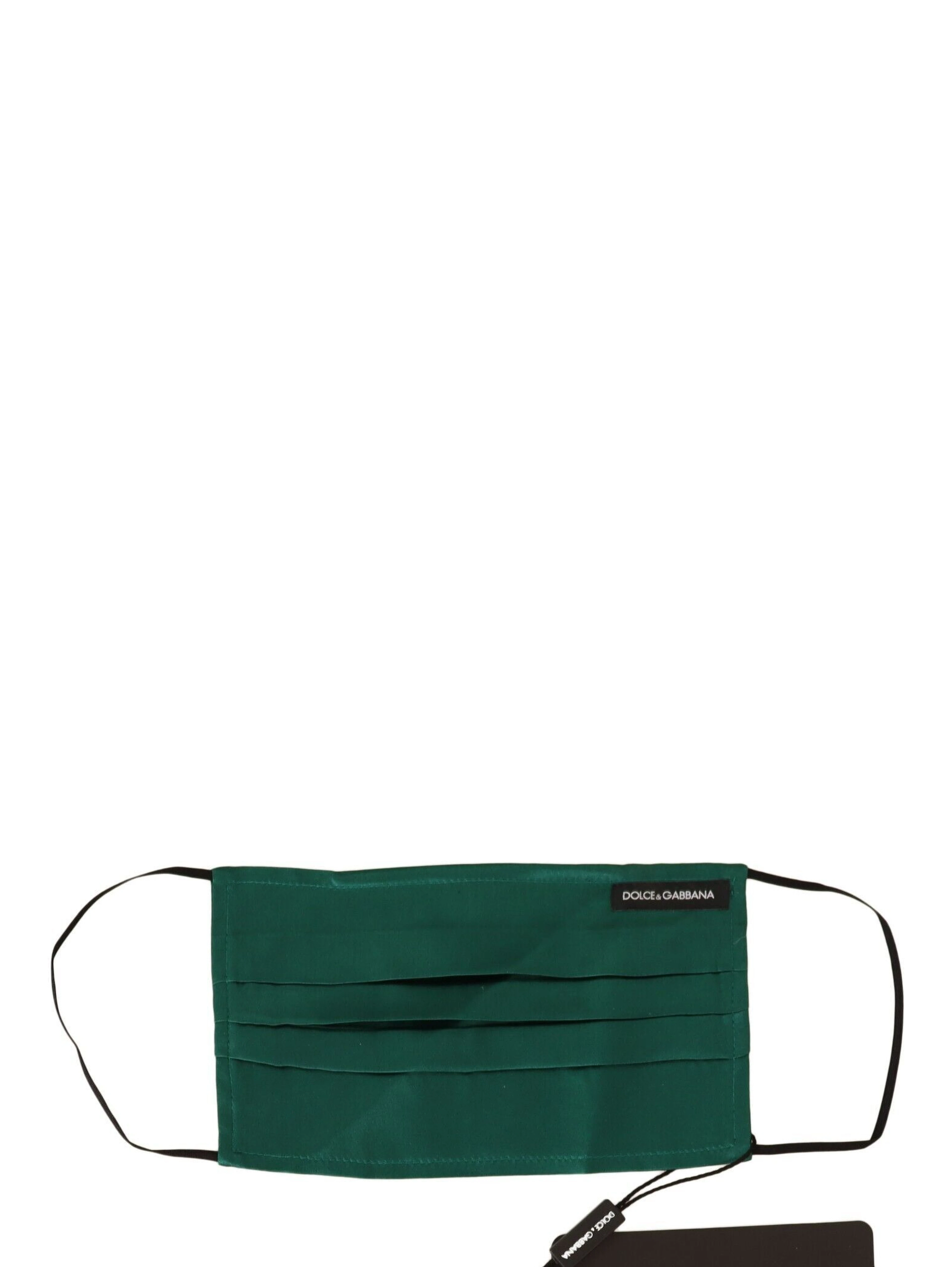 Green Silk Pleated Elastic Ear Strap Face Mask