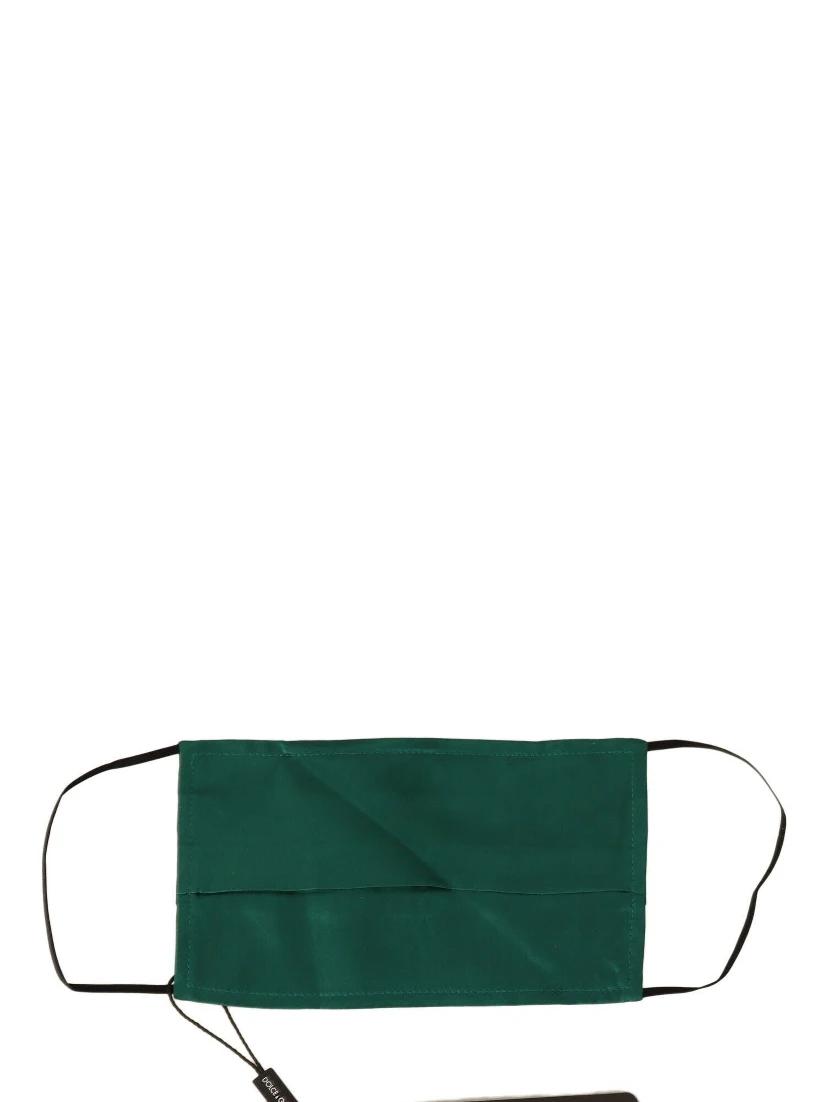 Green Silk Pleated Elastic Ear Strap Face Mask