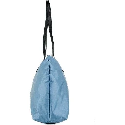 Portuna Medusa Medium Cornflower Blue Nylon Leather Tote Bag Purse