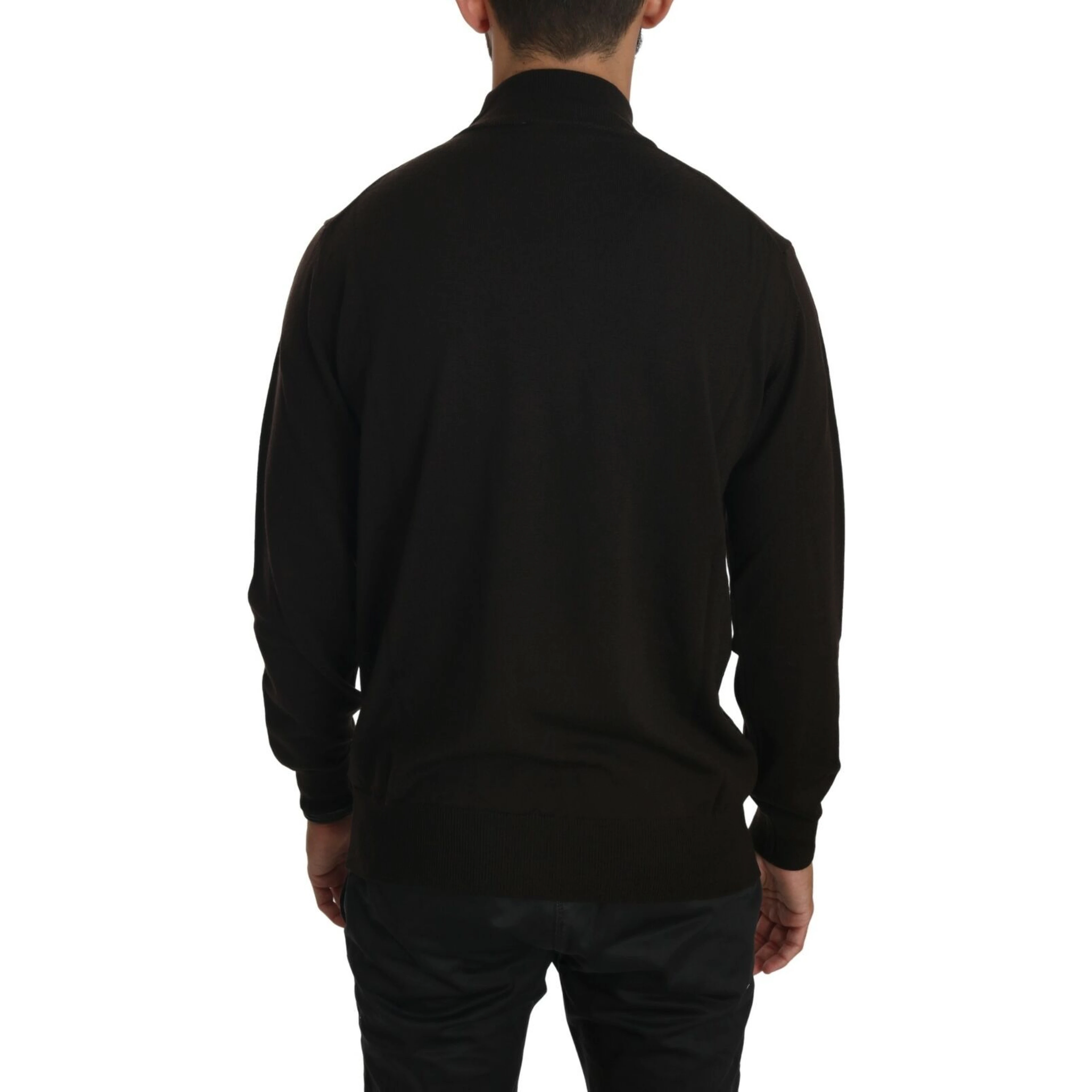 Brown Turtle Neck Pullover Wool Sweater